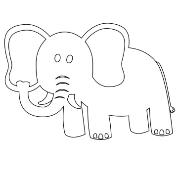 how to draw an elephant step by step