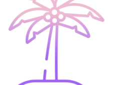 a purple palm tree on a white background