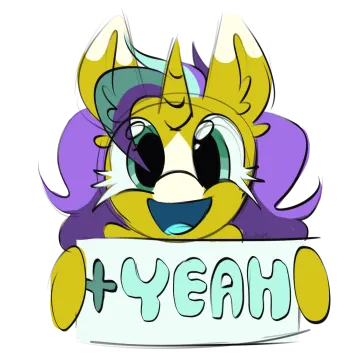 a drawing of a cat holding a sign that says hey