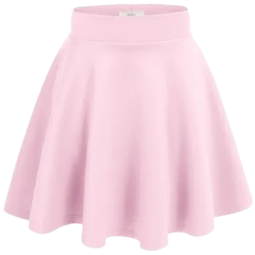 a pink skirt with a high waist