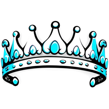 a blue crown with water drops on it