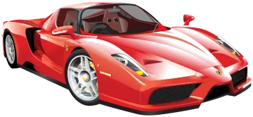a red sports car on a white background