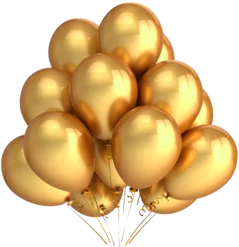 a bunch of gold balloons