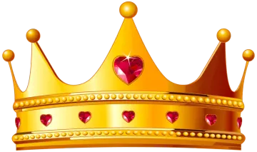 a gold crown with hearts on it