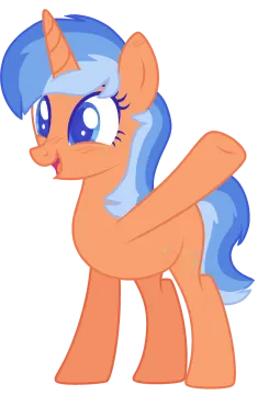 a pony with blue hair and brown eyes