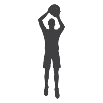 a silhouette of a man holding a basketball ball
