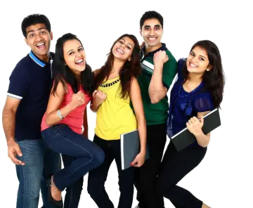 a group of young people posing for the camera