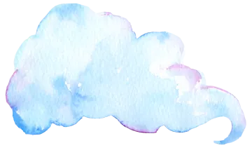 a blue watercolor cloud on white background