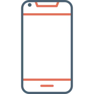 a smartphone with a blank screen