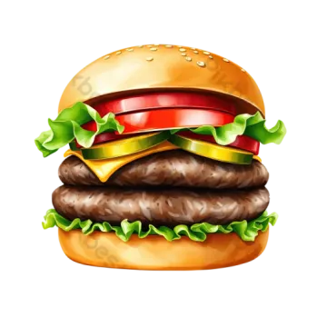 a hamburger on a white background