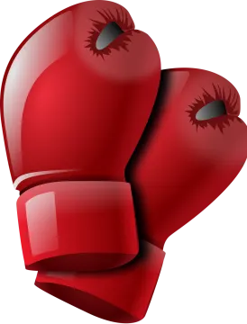a pair of red boxing gloves