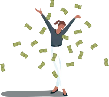a person throwing money into the air