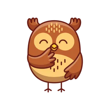 an illustration of a brown owl with its eyes closed