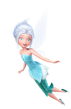 a little girl in a blue dress is flying