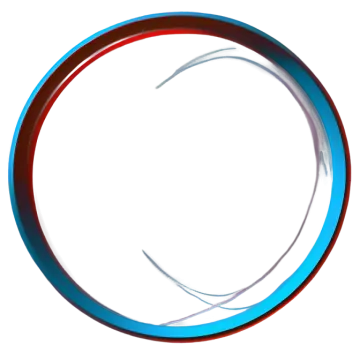 a red and blue circle on a white background