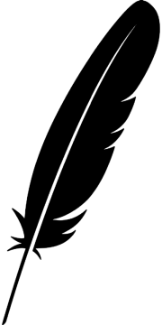 a black and white silhouette of a feather