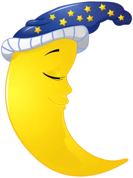 a smiling moon with stars on its head