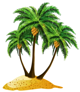a palm tree on an island