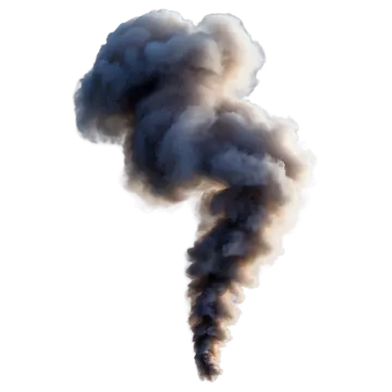 a black smoke cloud on a white background
