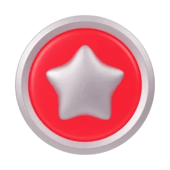 a red button with a white star on it