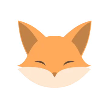 an orange fox head on a white background