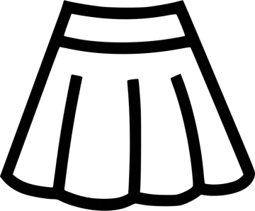 a black and white skirt icon