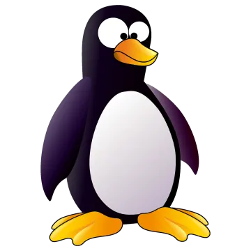 a cartoon penguin sitting on the ground