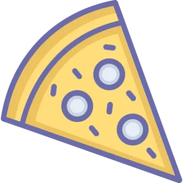 a slice of pizza on a white background