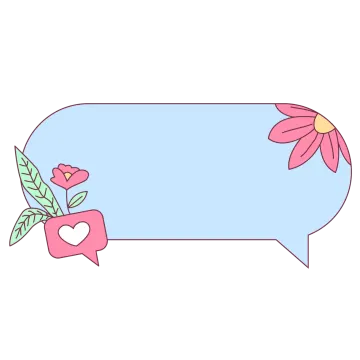 a speech with flowers and leaves on it