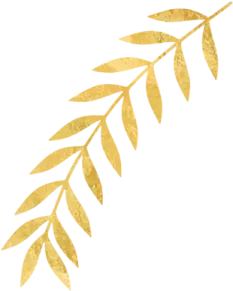 a gold leaf on a white background