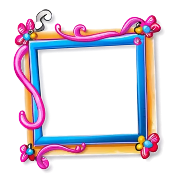 an empty picture frame with a ribbon around it