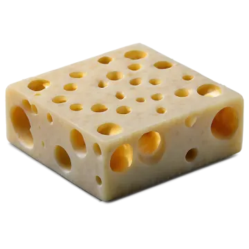 a piece of cheese on a white background