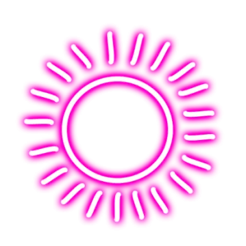 a bright pink sun on a white background