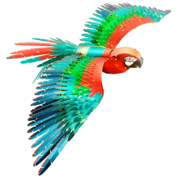 a colorful parrot flying through the air