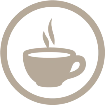 a cup of coffee in a circle