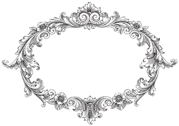 a black and white drawing of an ornate frame