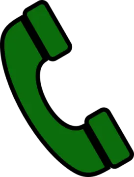 a green phone on a white background