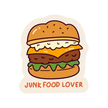 a hamburger with the word junk over it