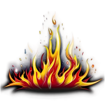 a fire on a white background