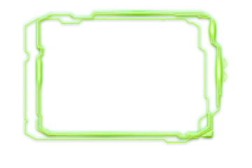 a green neon frame on a white background