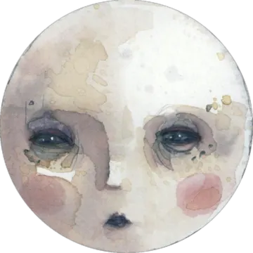 a watercolor painting of a child's face