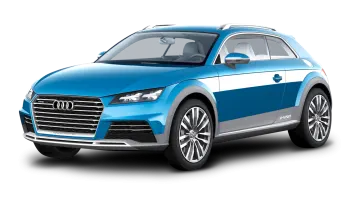 a blue audi suv on white background