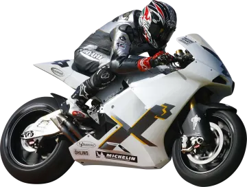 a man riding on the back of a motorcycle