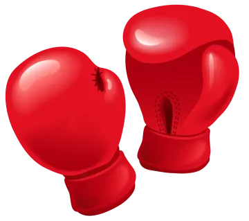 a pair of red boxing gloves