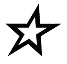 a black star on a white background