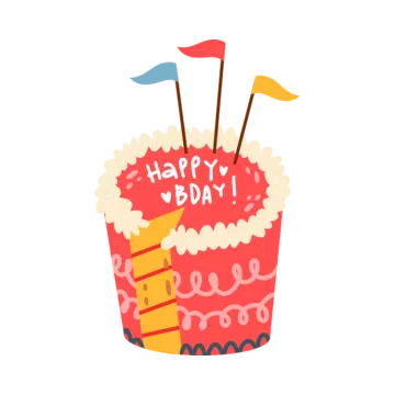 a cupcake with the words happy birthday on it