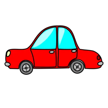 a red car on a white background