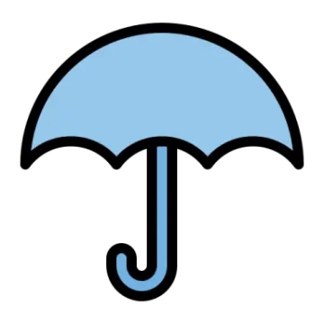 a blue umbrella on a white background