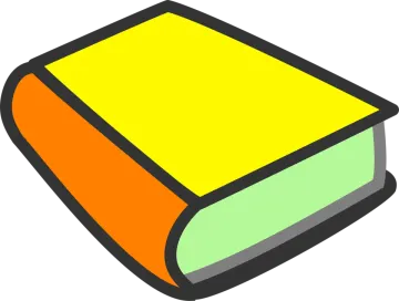 an orange and yellow book