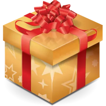 a gift box with a red ribbon and bow